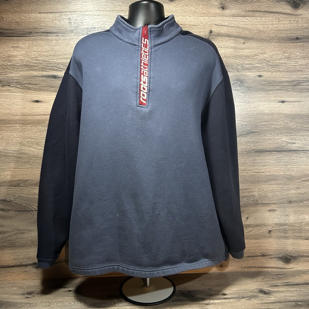 VTG ROOTS ATHLETICS Navy 1/4 zip pullover sweatshirt Men's‎ XXL